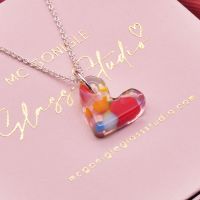 'Carino' glass heart on silver