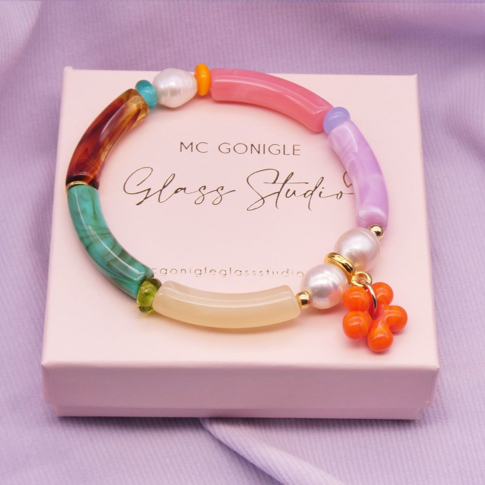 Double pearls Tube Bracelet
