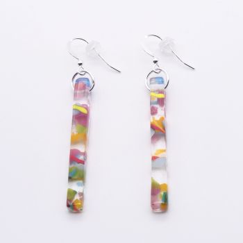 Multicoloured Glass Pillar Earrings