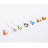 Glass heart on silver Necklaces- choose your favourite heart