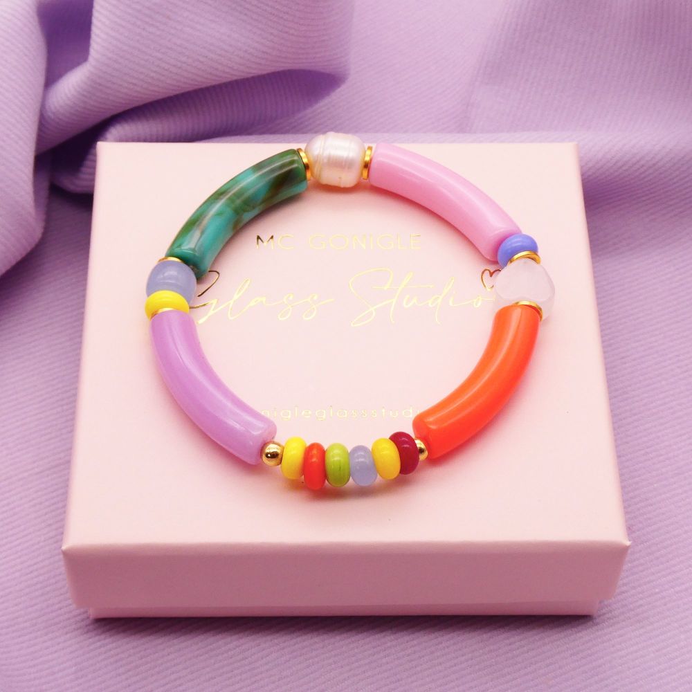 The Multicoloured Tube Bracelet Small