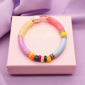 The Multicoloured Tube Bracelet with heart