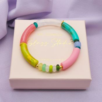 The Pink and Green Tube Bracelet