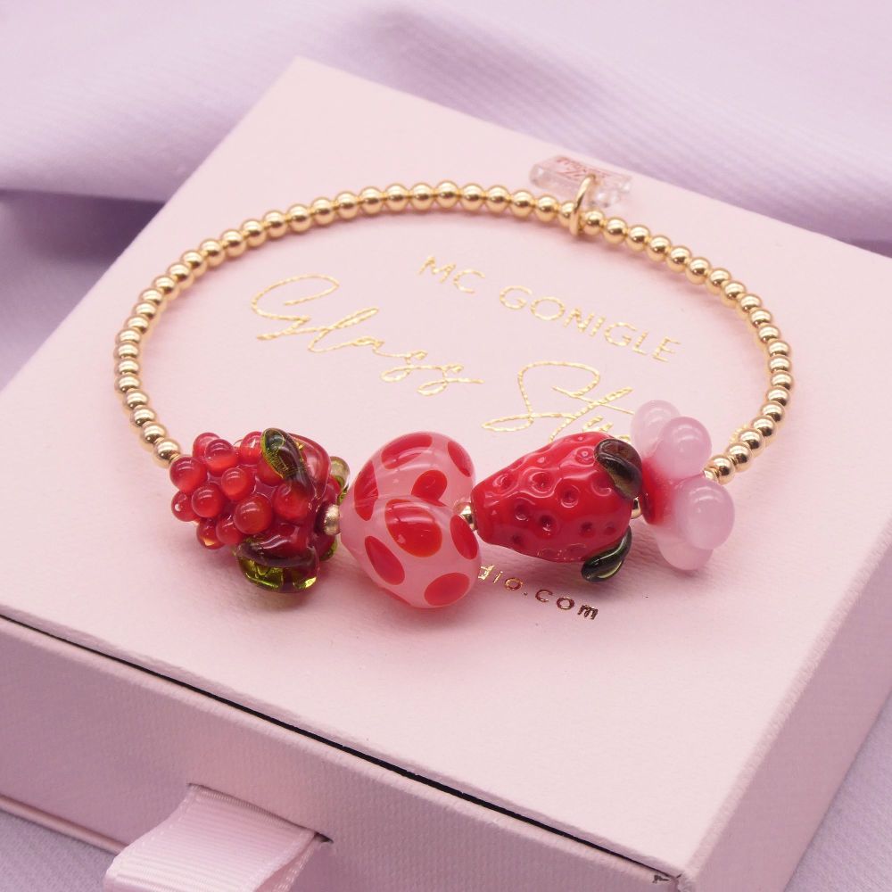 Glass Berry beads on a Gold Filled bracelet