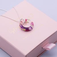 Geo Circle in Pink and Purple Glass