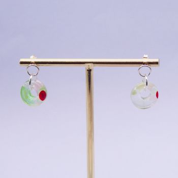 Small Geo Circle drop earrings-Pastel