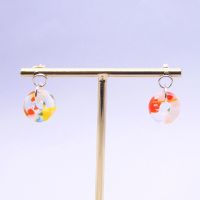 Small Geo Circle drop earrings- Sherbert