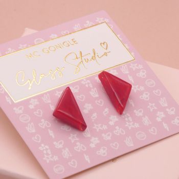 Red geo studs