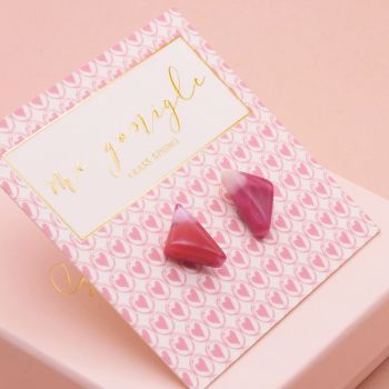 Coral Pink geo studs