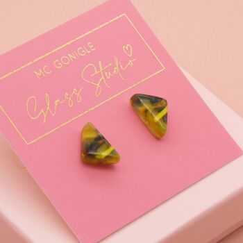 Green geo studs