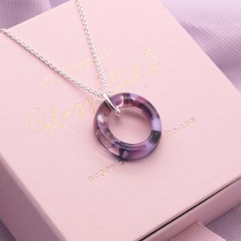Geo Circle in Purple and lilac Glass