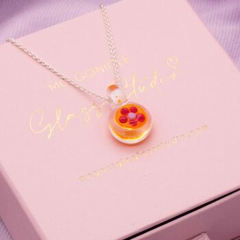 Glass Signet Necklace: "Sunset Flower"