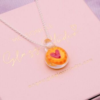 Glass Signet Necklace: 'Sunset Heart'