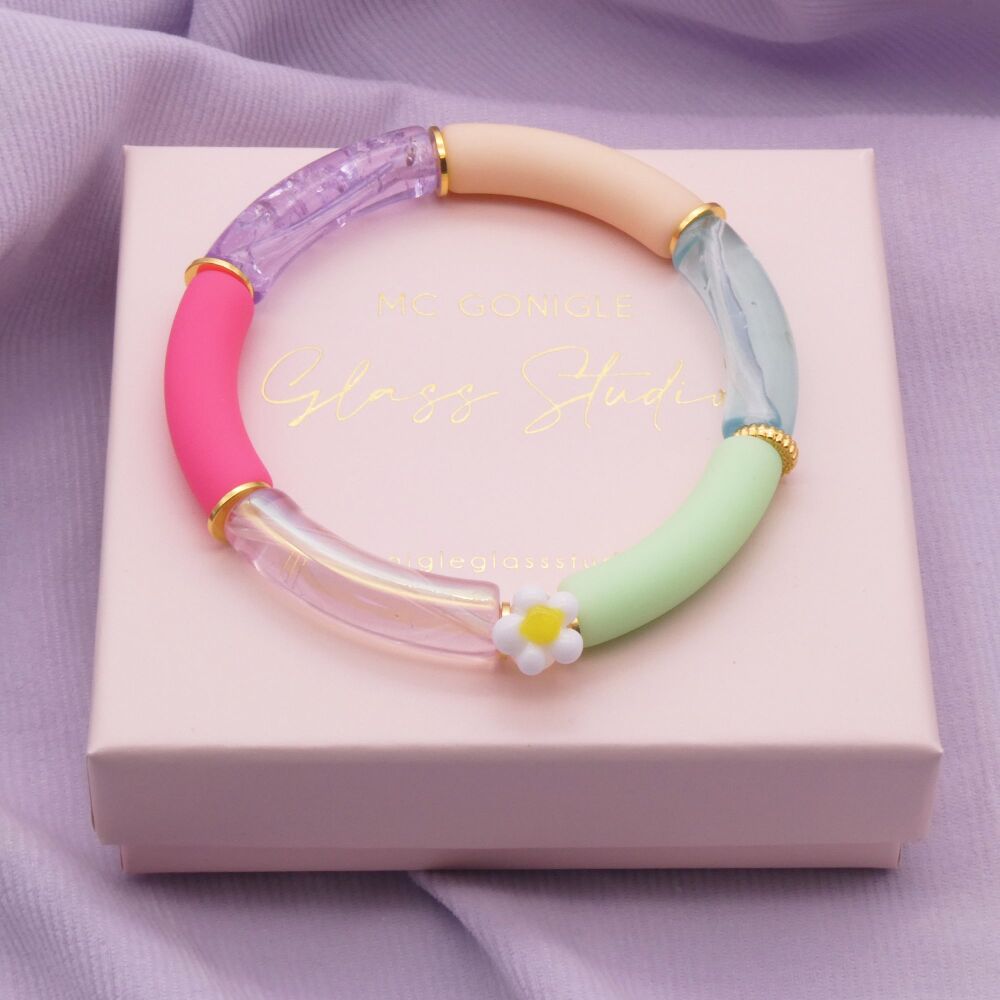The Pastel Flower Tube Bracelet