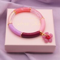 The pink and red Flower Tube Bracelet