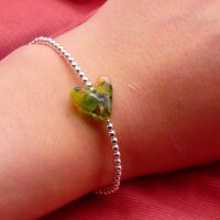 Green simply silver bracelet