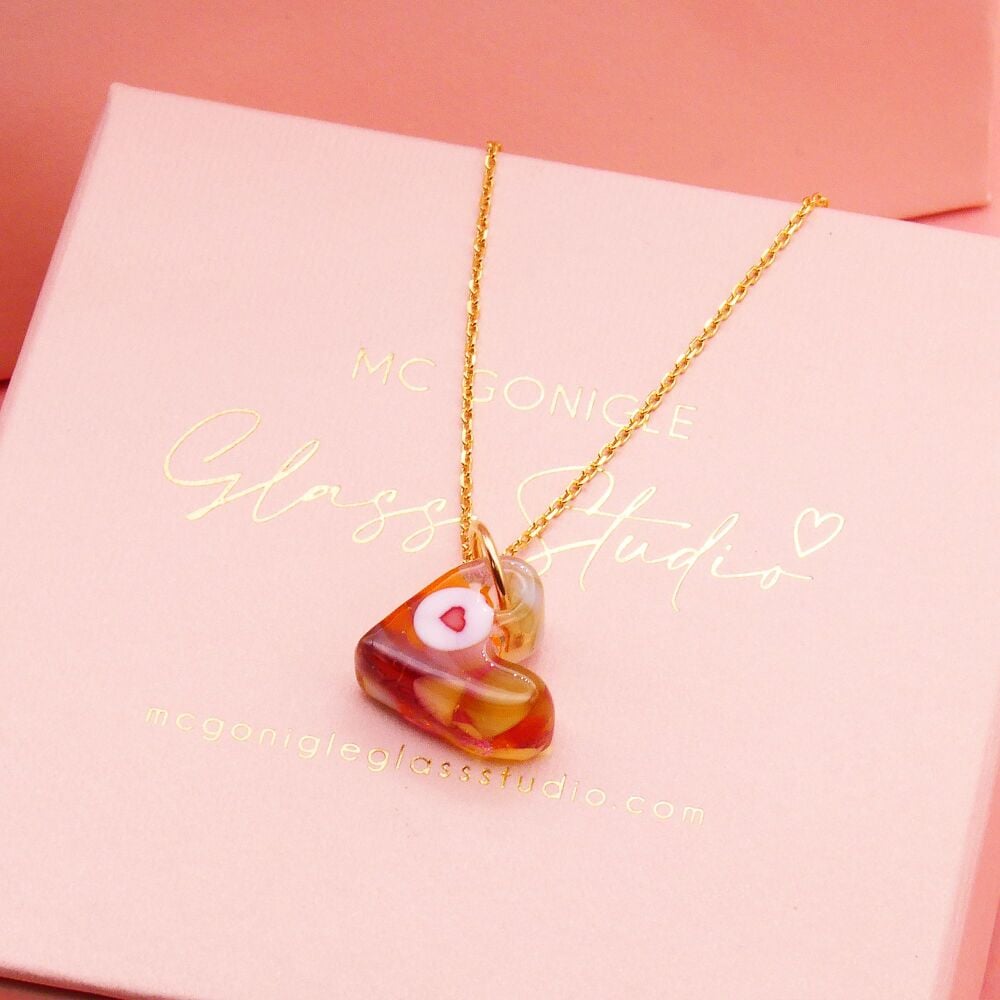 Heart within heart necklace
