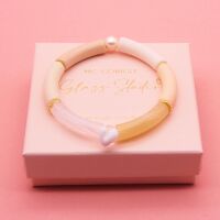 White Heart Tube Bracelet