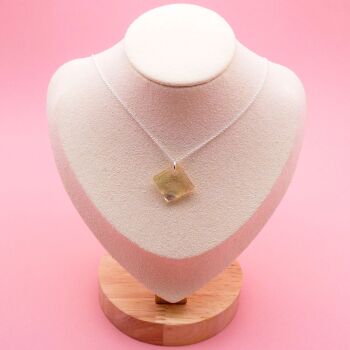 Pastel Yellow glass tile necklace