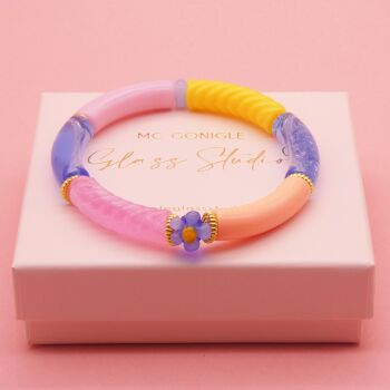 Blue Daisy Tube Bracelet
