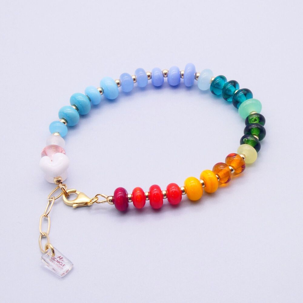 Glass Rainbow bracelet #1