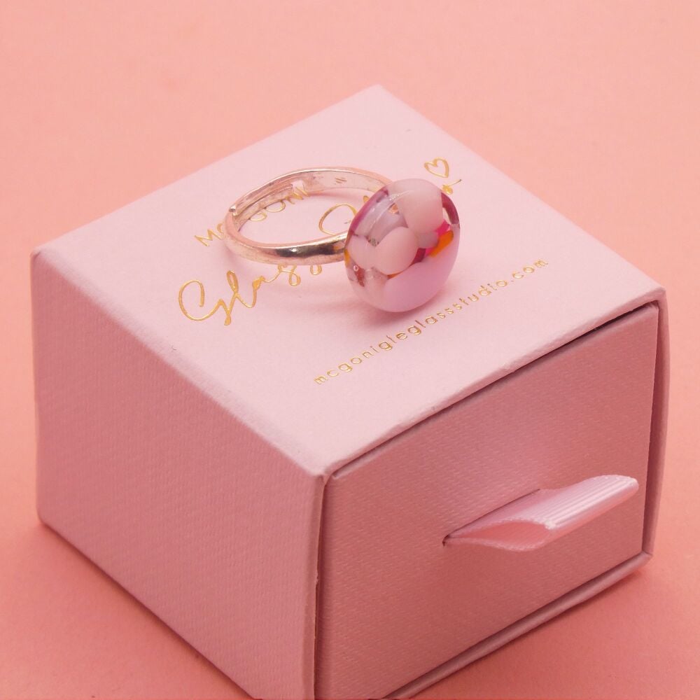 Pink Glass Ring