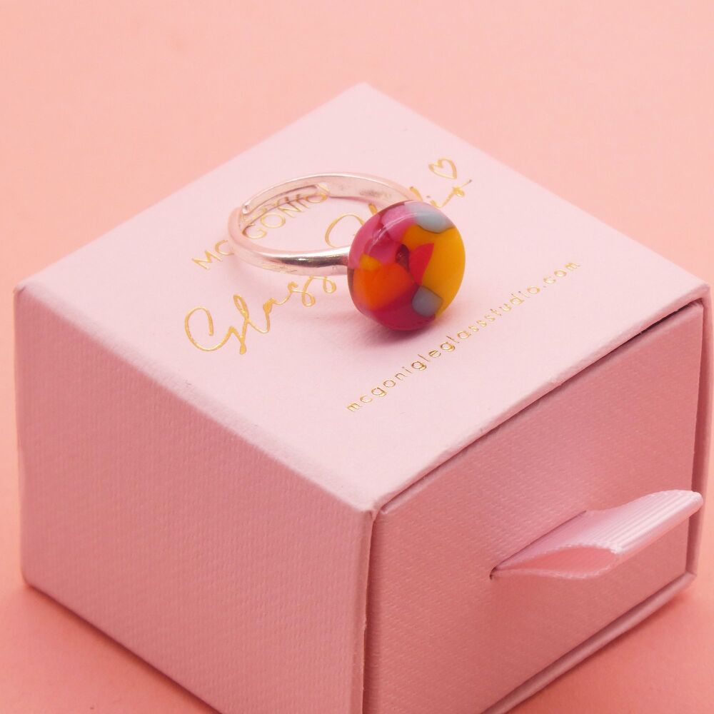 Multicoloured Glass Ring #1
