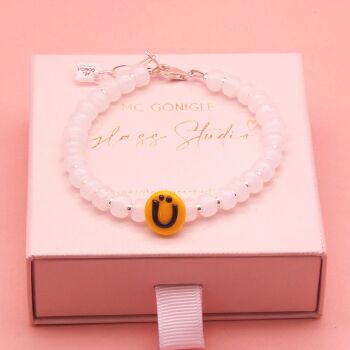 Smiley Glass silver bracelet