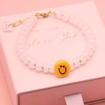 Smiley Glass Gold filled bracelet