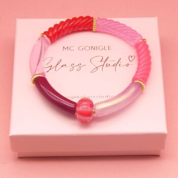 Red and Pink Tube Bracelet