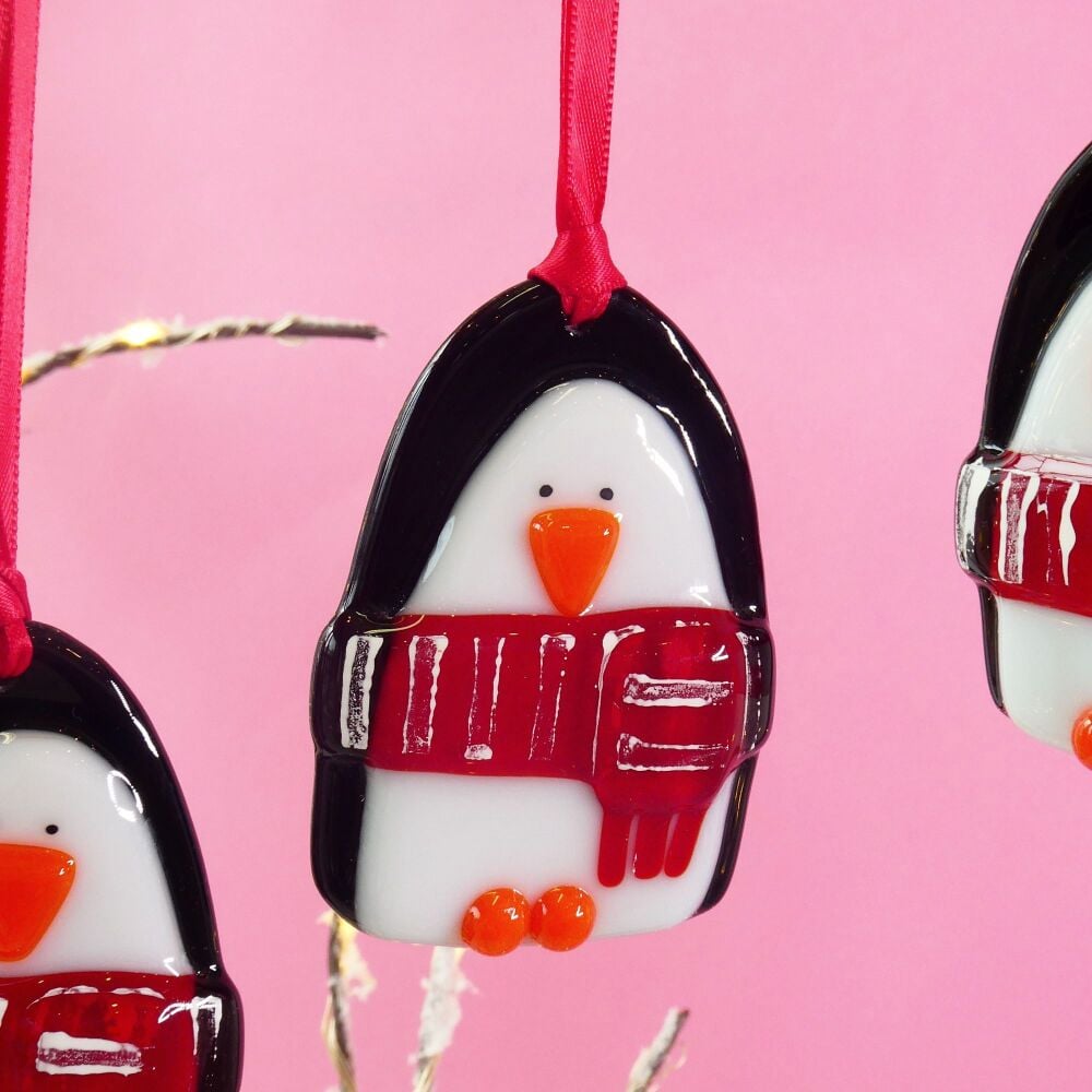 New Glass Christmas Penguin