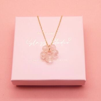 Ivory Marble Flower necklace on a gold filled chain