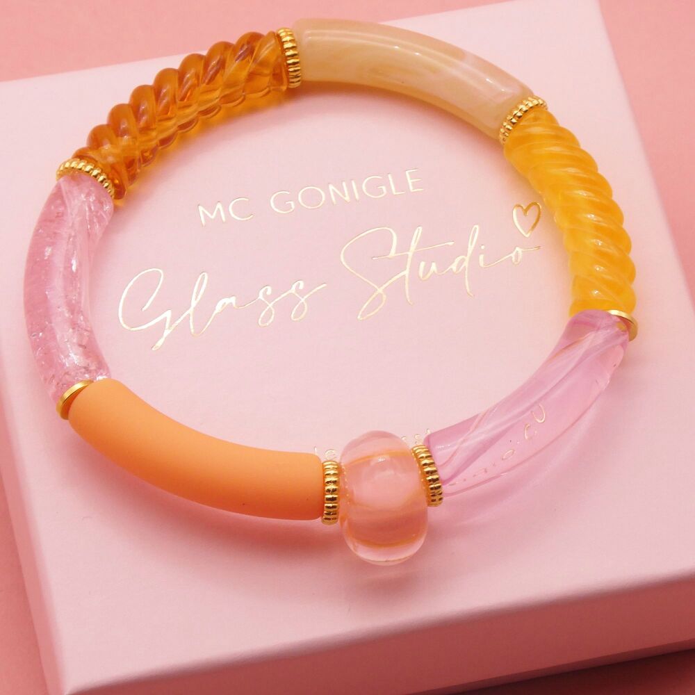 Peaches and Cream Tube Bracelet