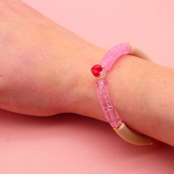 Dinky red heart Tube Bracelet