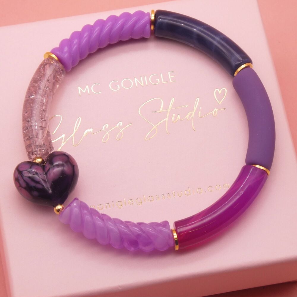 Purple heart Tube Bracelet