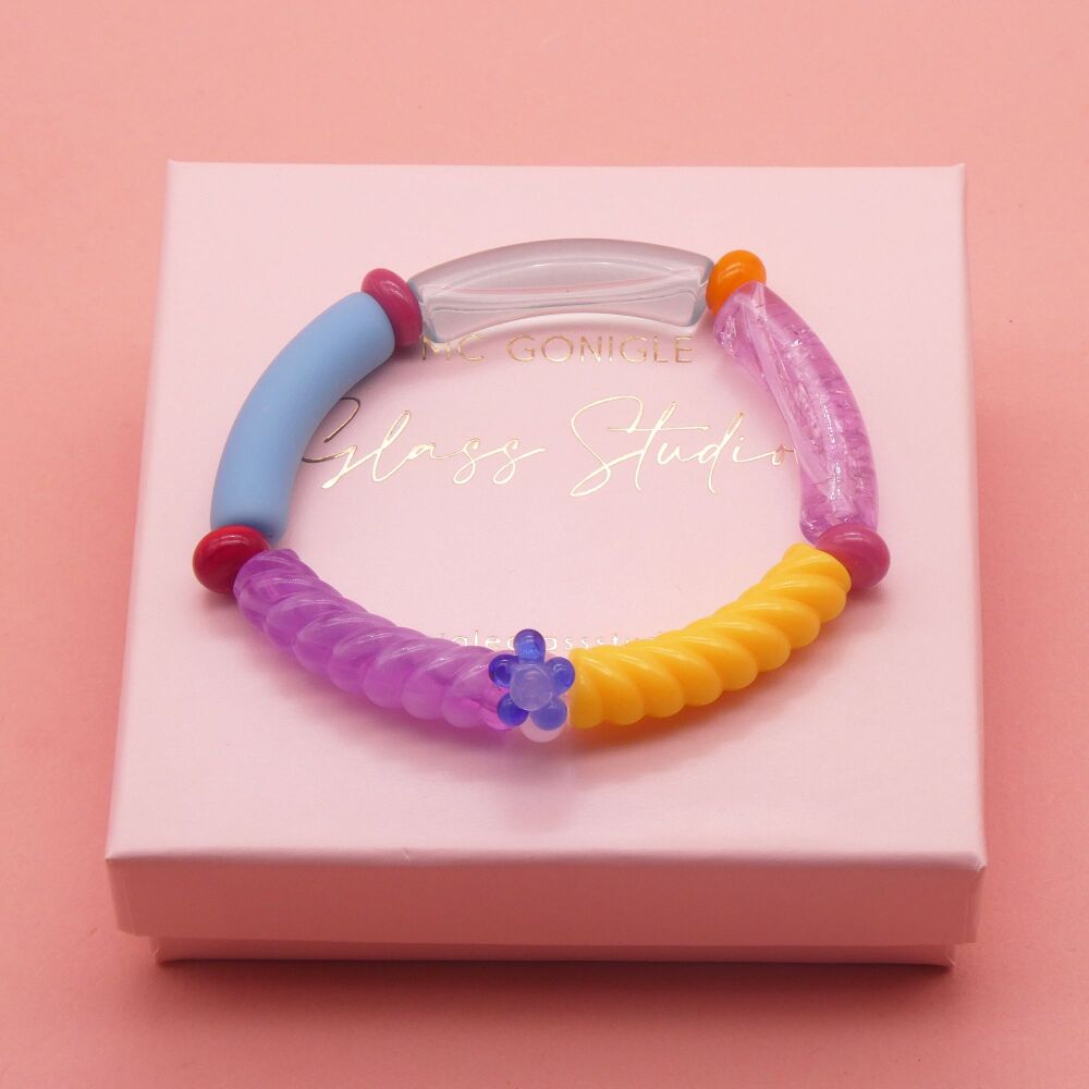 Children's Tube Bracelet: blue flower