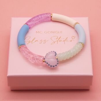 Pastel heart Tube Bracelet
