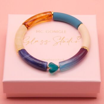 Dainty Turquoise Tube Bracelet