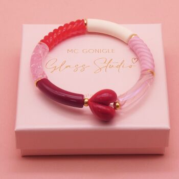 Red heart Tube Bracelet