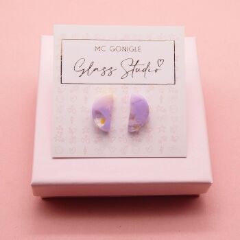 Large lilac moon studs