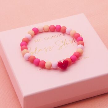 Children's Red and Pink heart Bracelet