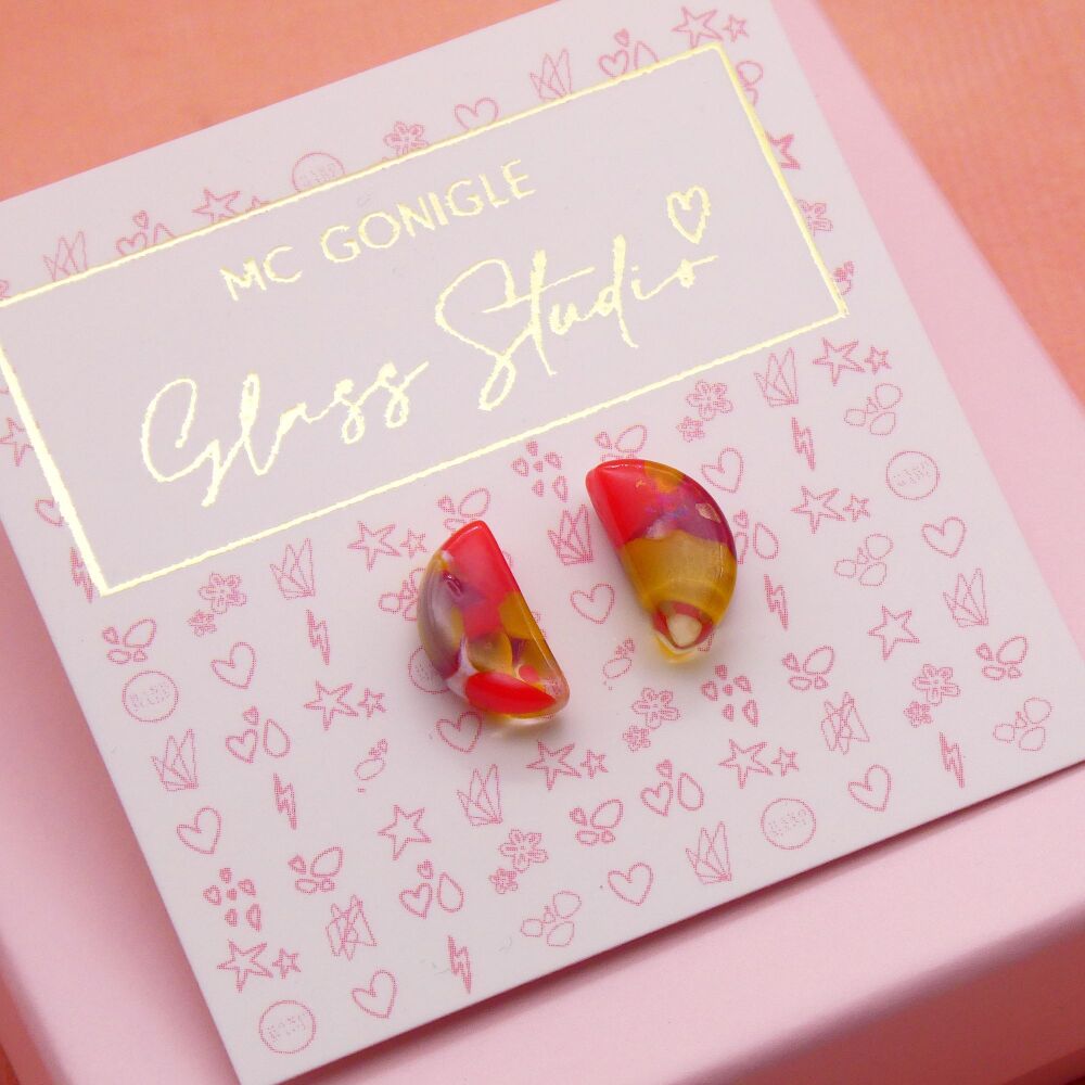 Autumn half moon studs
