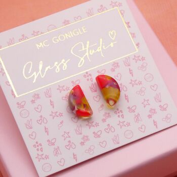 Autumn half moon studs