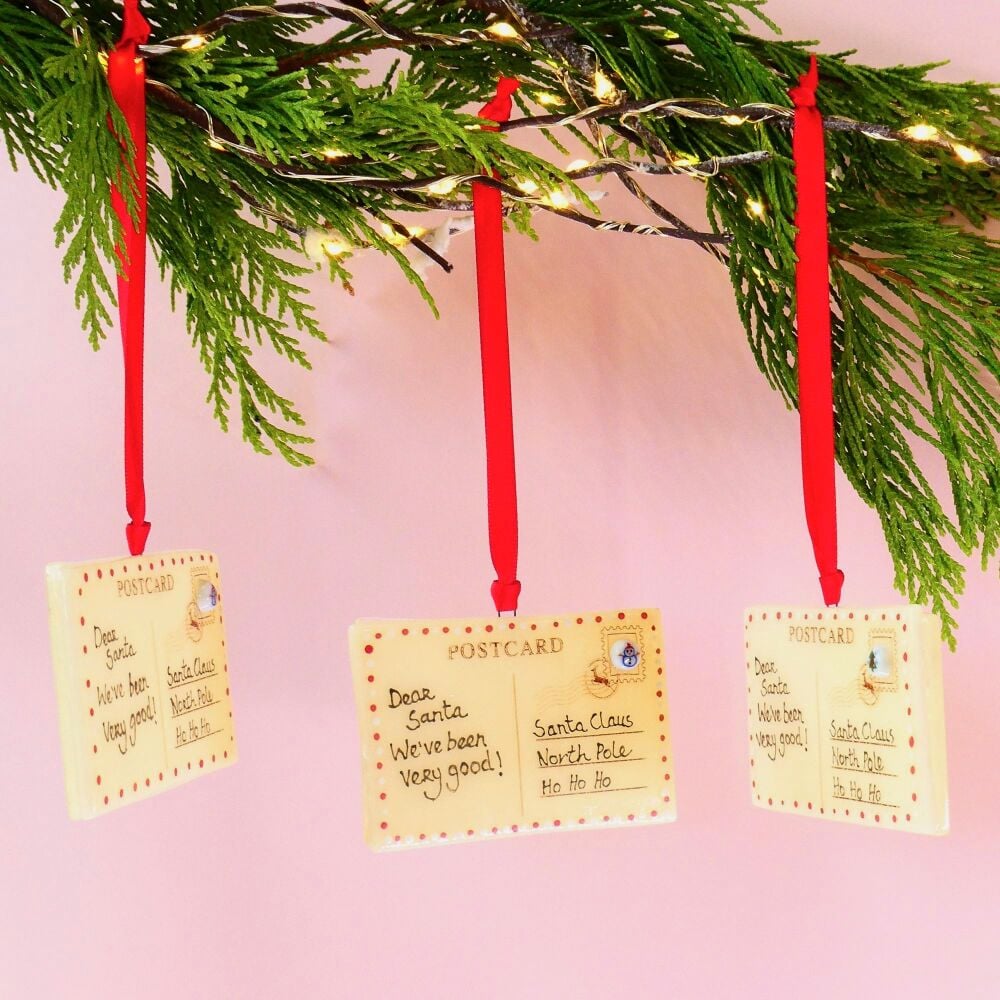 Glass Postcard to Santa Decoration