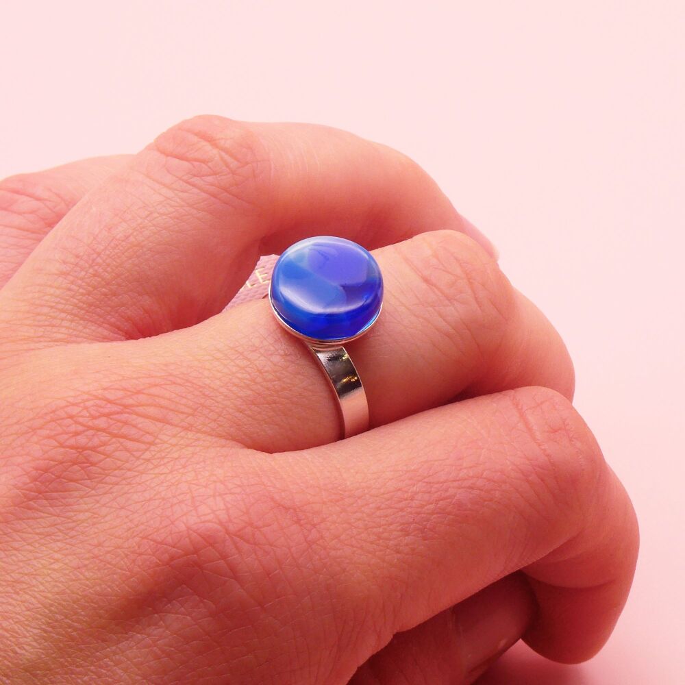 Blue Glass Ring