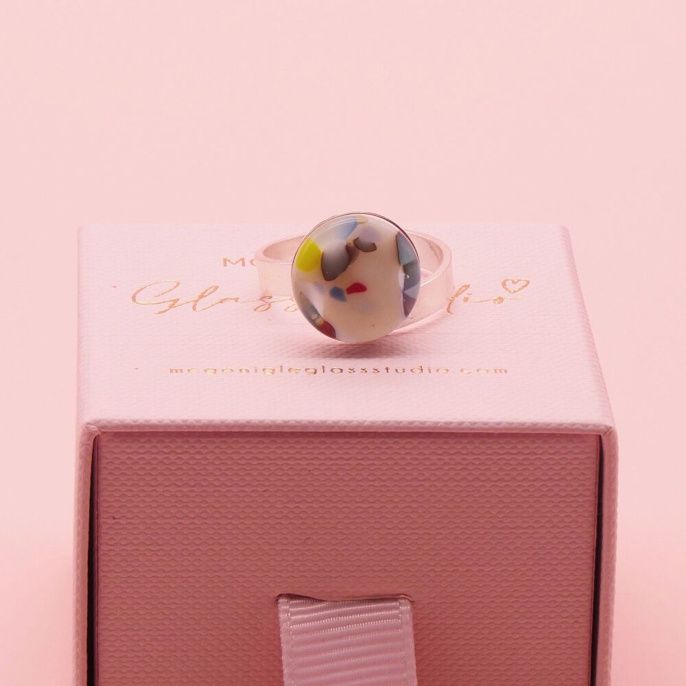 Peppered Glass Ring S/M/L