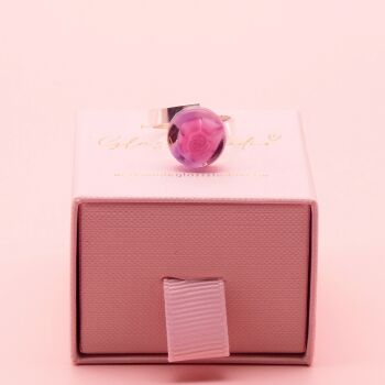 Pink and purple Glass Ring S/M/L