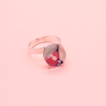 Pink and Turquoise Glass Ring S/M/L