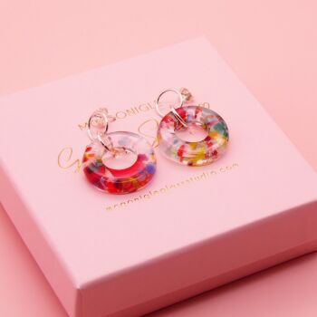 Multicoloured Confetti earrings on Sterling Silver.