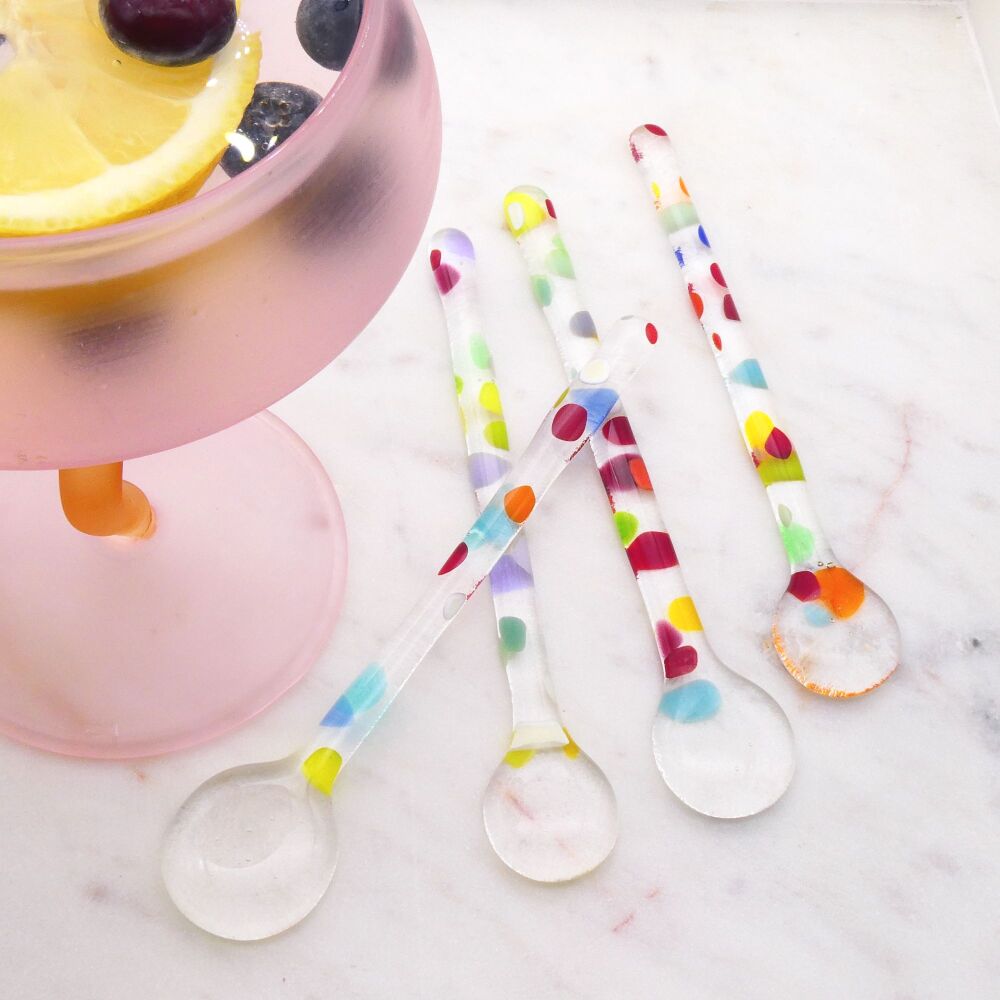 New! Confetti Glass Swizzle Sticks (set of 4)